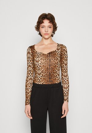 VILA VILEOA BODYSTOCKING - Pikkade varrukatega topp - brown