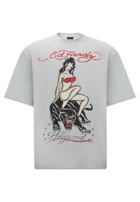 Ed Hardy HOLLY-PANTHER  - Print T-shirt - washed grey
