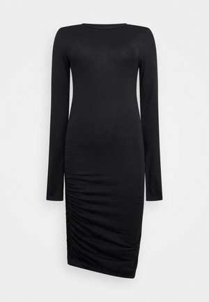 Noisy May NMAPRIL L/S ROUCHING NOOS - Pouzdrové šaty - black