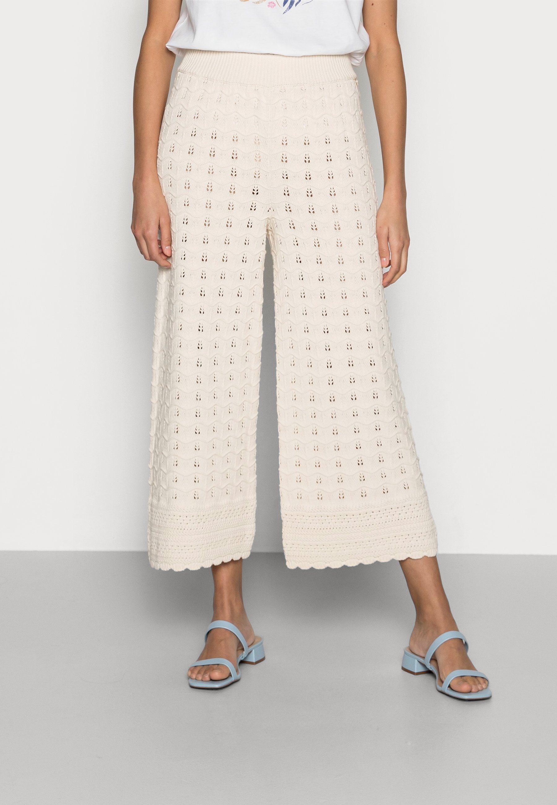 Rich \u0026 Royal PANTS CROCHET - Pantaloni - white stone/avorio - Zalando.it