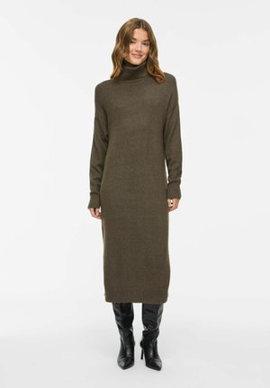 VILA, VIRIL ROLL NECK L/S MIDI DRESS - NOOS - Рокля тип пуловер - forest night