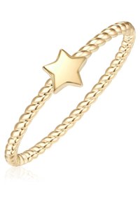 Arany csavart drót gyűrű, amelyen egy simított csillag dísz található. A dizájn finom és könnyű, a csillag sima felülettel rendelkezik.