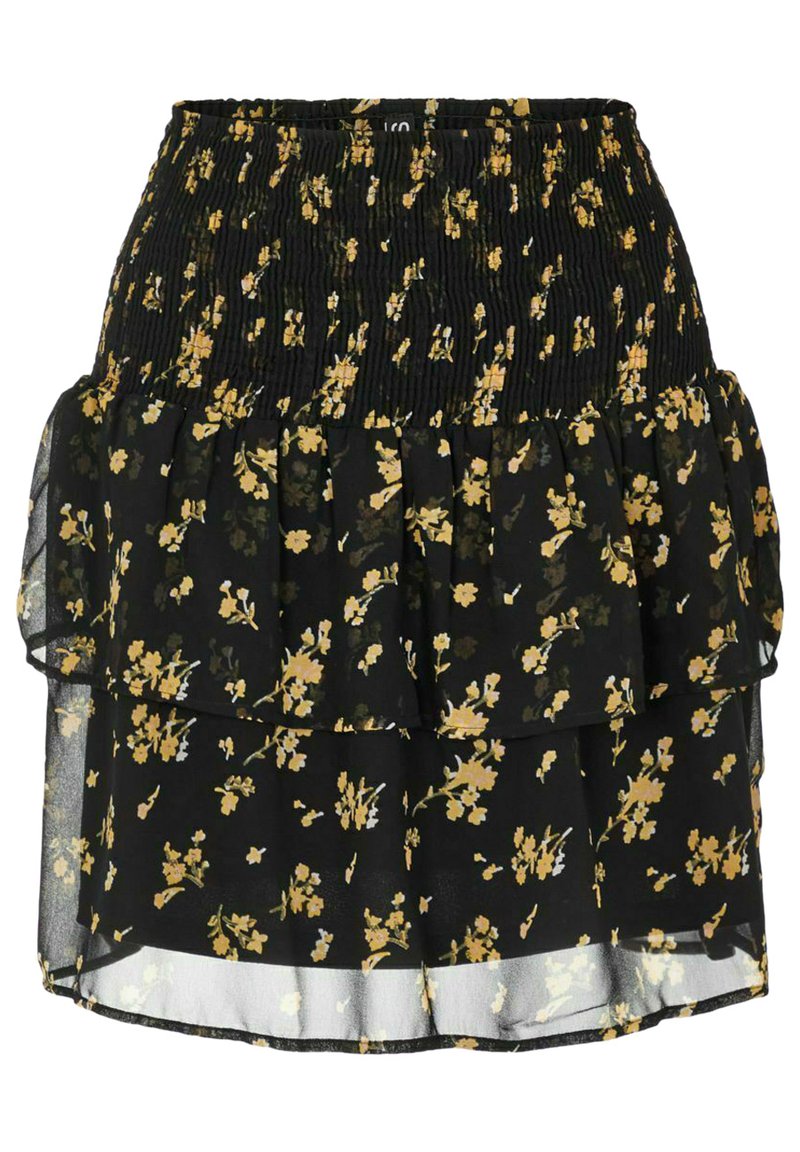 Pieces A-lijn rok donkergrijs gemêleerd