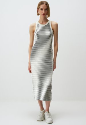 Jimmy Key SLEEVELESS ROUND NECK STRIPED MIDI - Abito in maglia - ecru