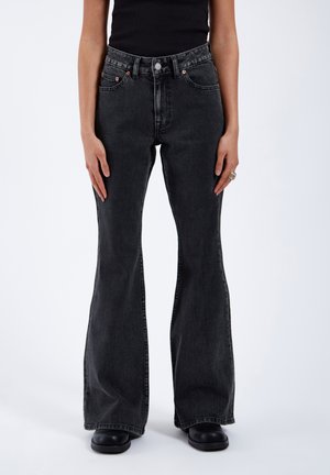 ELBA - Bootcut jeans - tar aged black