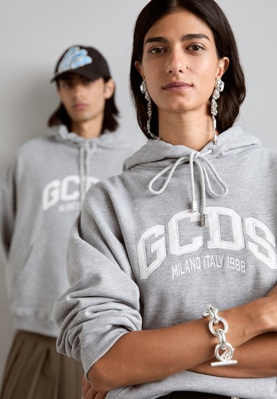 GCDS LOUNGE LOGO HOODIE UNISEX - Felpa - grey