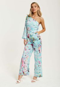 Liquorish ABSTRACT PRINT ONE SHOULDER - Jumpsuit - blue