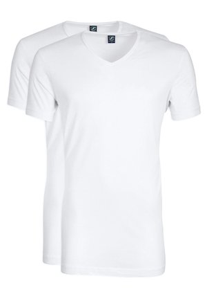 SUITABLE V-AUSSCHNITT VIBAMBO BAMBOO 2-PACK. - T-Shirt basic - white