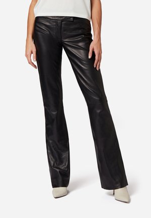 LOW CUT 2 - Leather trousers - black