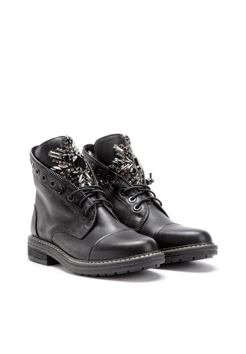 Botines Alma En Pena Rhinestones Mujer Blancas Negras Por Botines