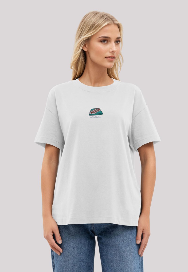 F4NT4STIC PIZZA IS MY VALENTINE BESTICKT - Print T-shirt - weiß