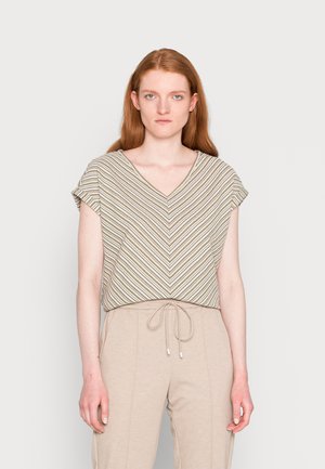JACQUARD - Basic T-shirt - olive green structure design