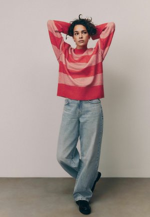 Next CREW NECK - Strickpullover - pink red stripe