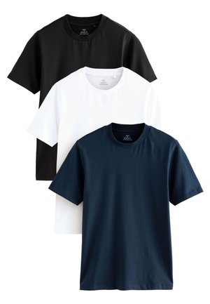 Next, MUSCLE FIT ESSENTIAL 3 PACK  - Basic T-shirt - Navy Blue/White/Black
