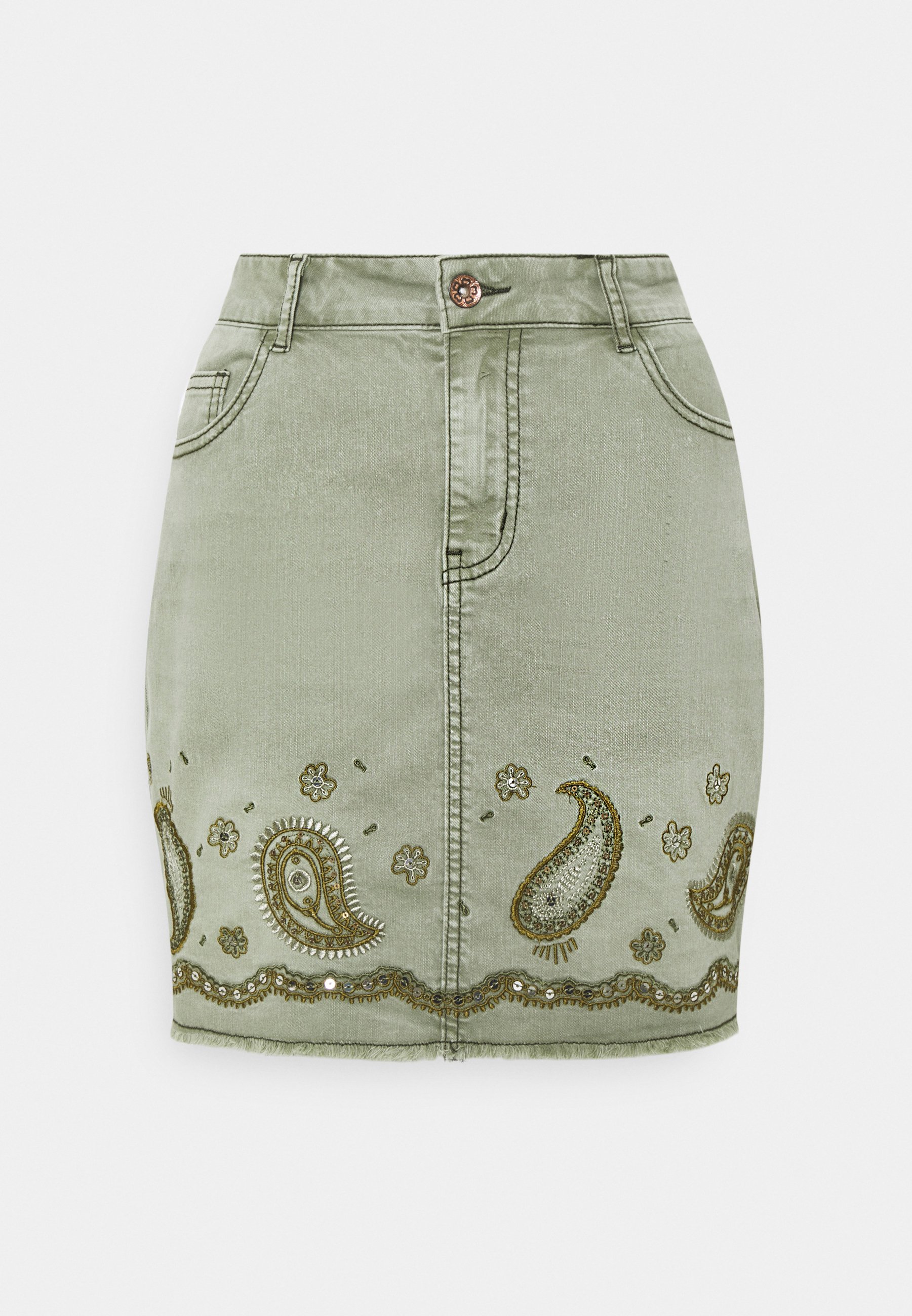 Desigual BILLI JEANS - Falda vaquera - green/caqui - Zalando.es