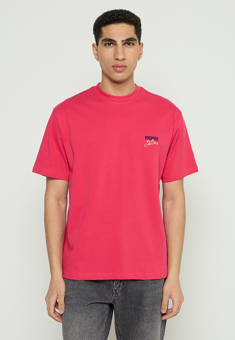 Woodbird T-shirt print donkerroze Woodbird T-shirt print donkerroze