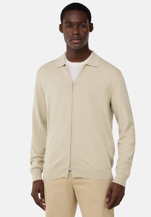 Boggi Milano FULL ZIP COLLAR - Cardigan - sand