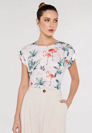 FLAMINGO PALMS - T-shirt med print - orange