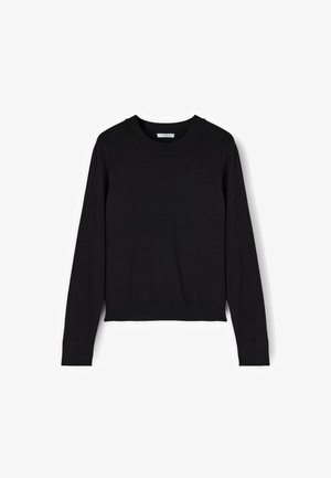Motivi, MAGLIA RASATA CON PROFILI IN TONO - Sweatshirt - nero