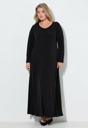 Ulla Popken, MATTE JERSEY LONG SLEEVE MAXI DRESS - Maxi-jurk - black