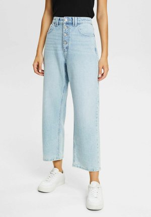 MIT KNOPFLEISTE - Jeans bootcut - blue light washed