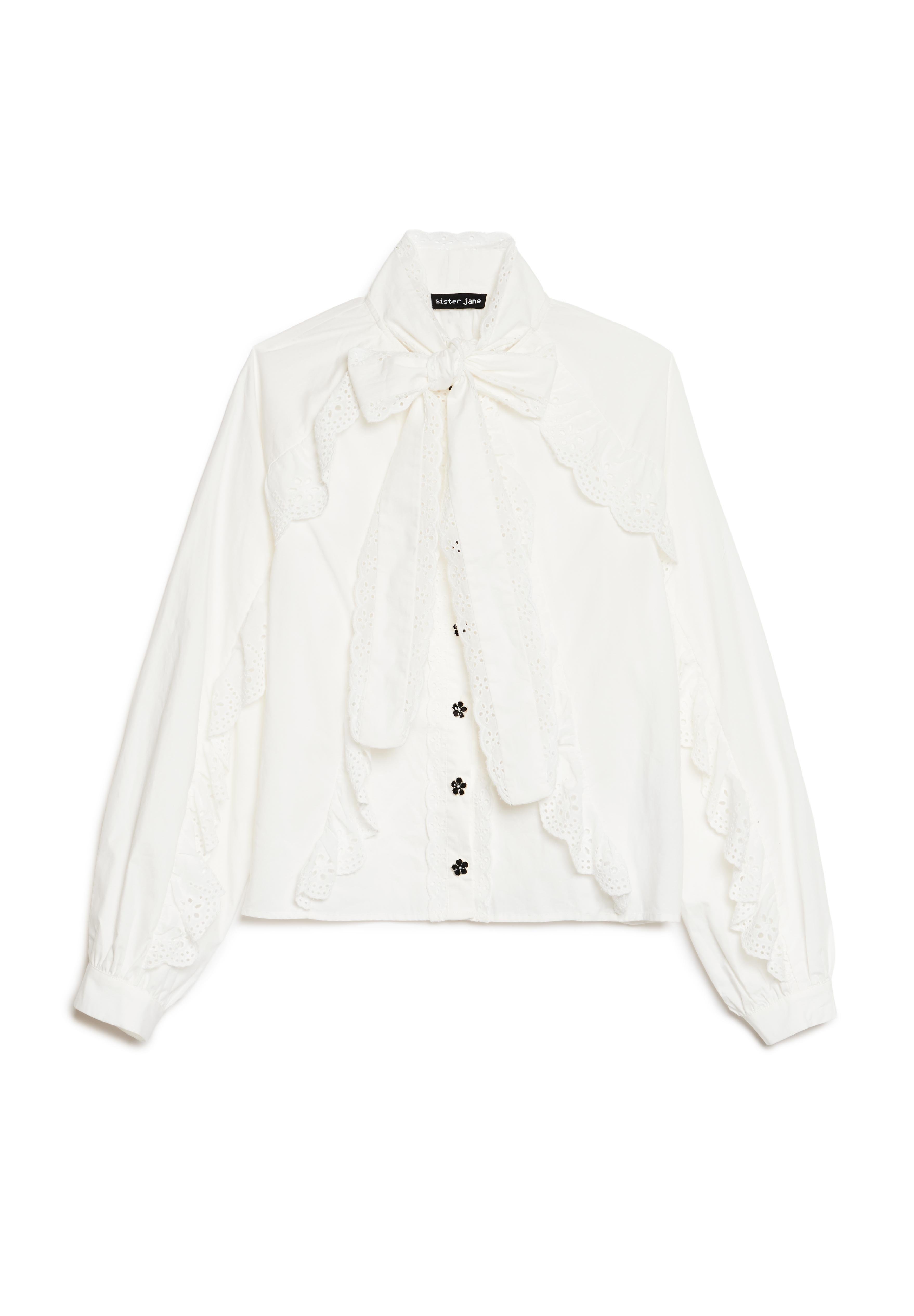 Sister Jane BREEZE BOW BLOUSE - Button-down blouse - ivory/off