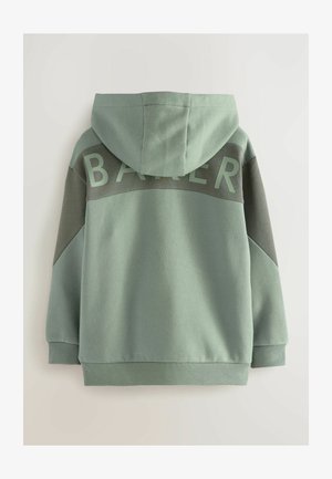 Kapuutsiga dressipluus tuhmrohelises toonis, millel on tumedamat rohelise paneeli ja suure "BAKER" tekstiga seljal. Pehme kangas ja mugav lõige.