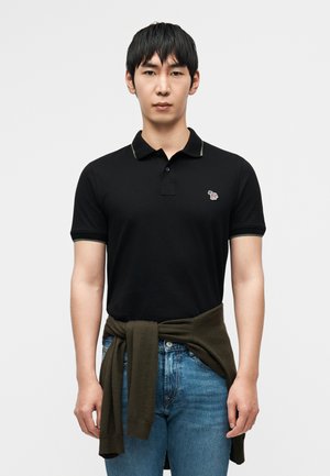 SLIM FIT SHIRT ZEBRA - Πόλο - black