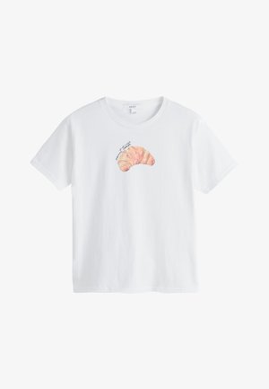 Next, REGULAR FIT - CROSSIANT GRAPHIC SHORT SLEEVE T-SHIRT . - Trükipildiga T-särk - white