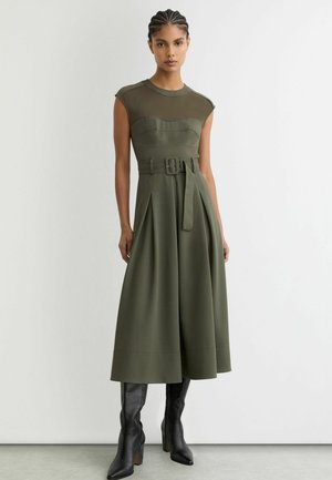 MIDI  - Jurk - khaki green