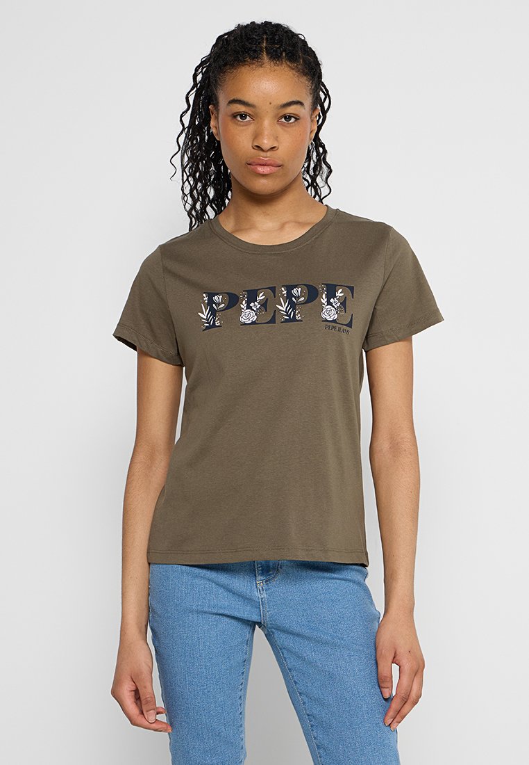 Pepe Jeans T-shirt print olijfgroen