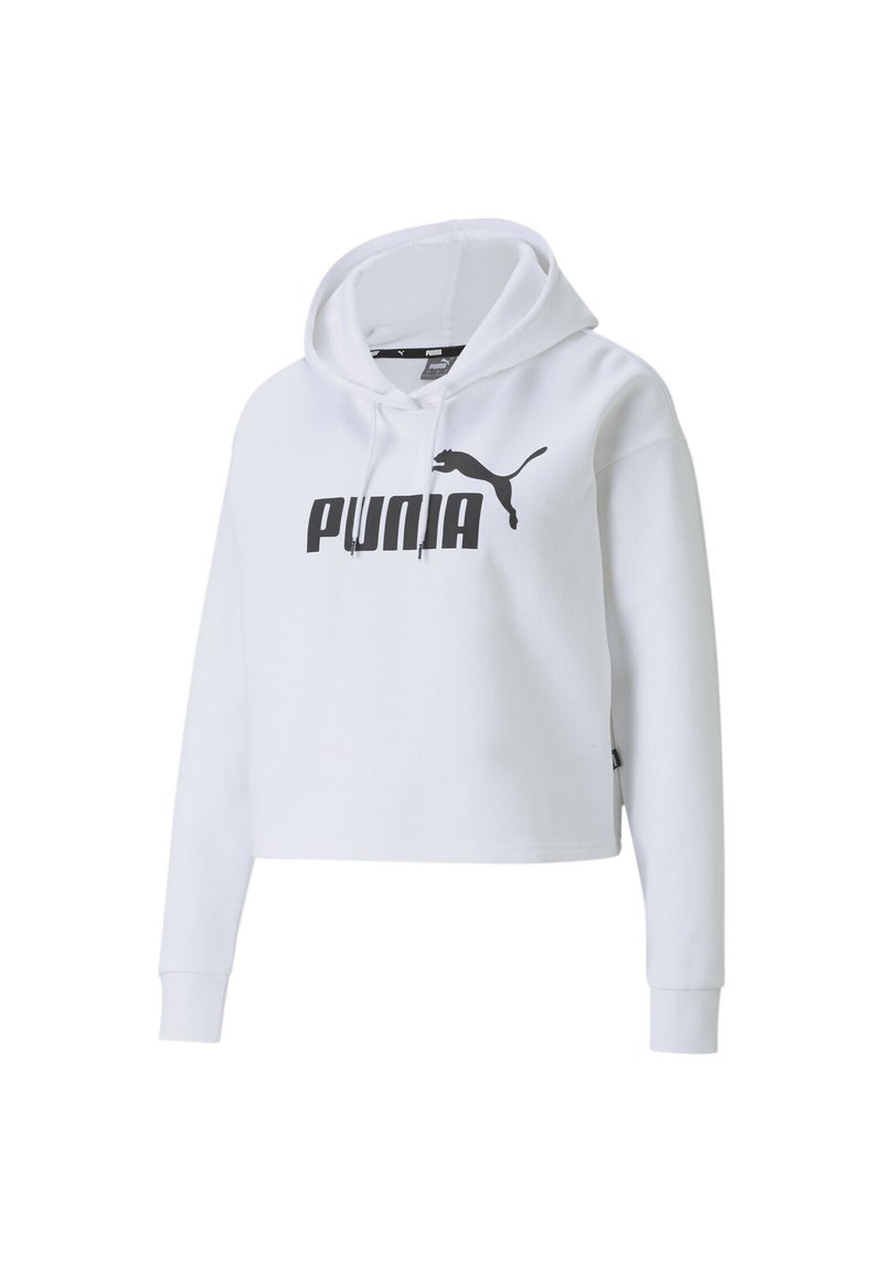 Puma ESSENTIALS CROPPED LOGO - Jersey con capucha - white