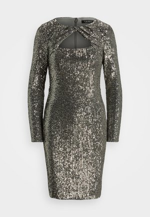 Lauren Ralph Lauren BRAIR LONG SLEEVE DRESS - Kokteilikleit/peokleit - gunmetal