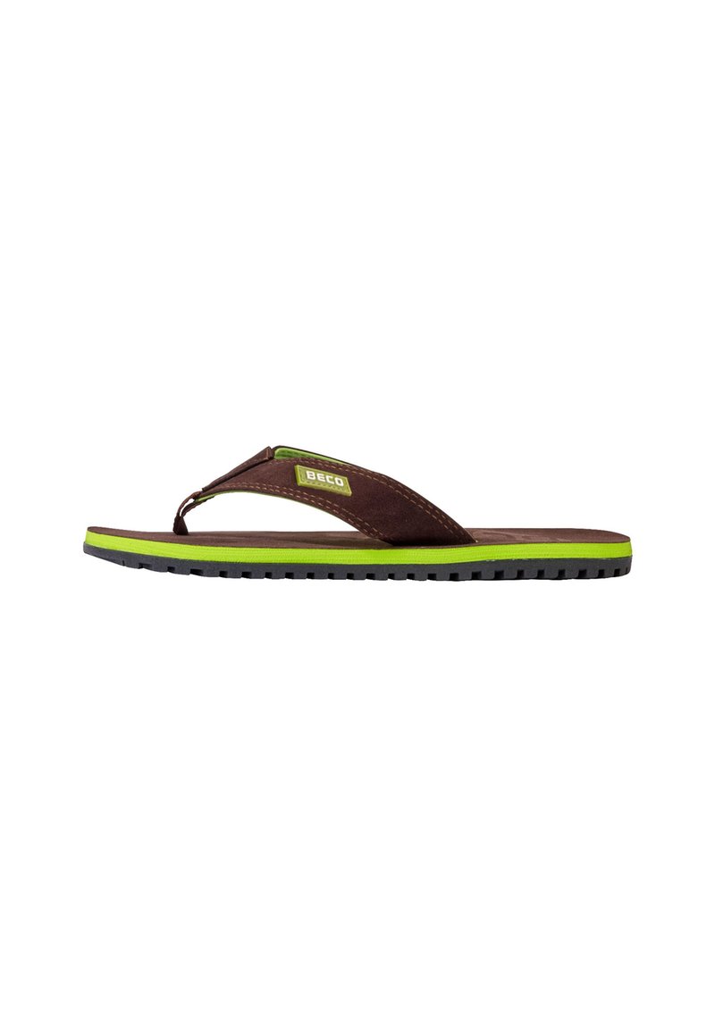 BECO the world of aquasports BEACTIVE V-STRAP - Teensandalen - dunkelbraun grün