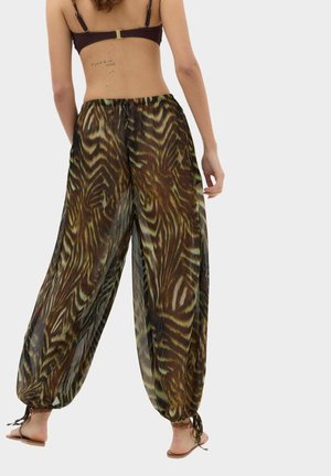 Marks & Spencer, PRINTED BUBBLE HEM BEACH TROUSER. - Strand accessories - dark green mix