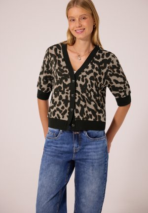 Street One Studio KURZARM JACKE IM STRICK-LOOK MIT PRINT - Gilet - black
