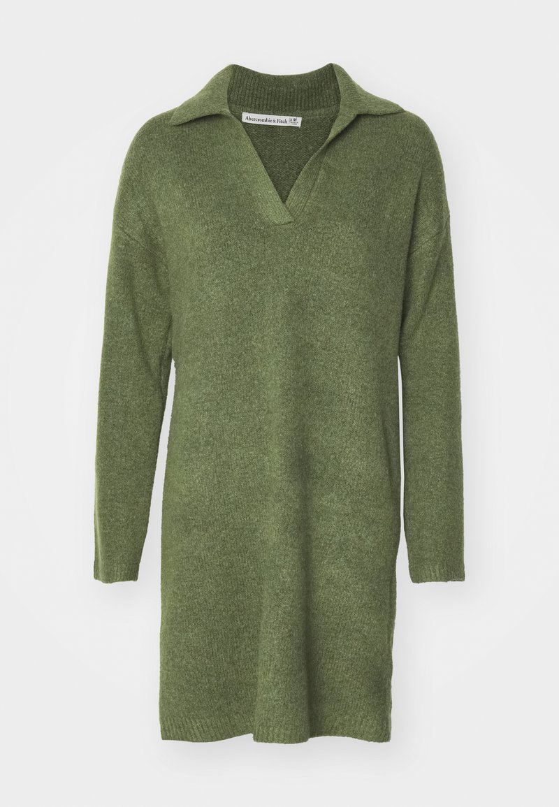 abercrombie green sweater dress Abercrombie & Fitch NOTCH NECK MINI DRESS - Jumper dress - thyme heather/ green