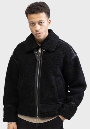 JACKET BOXY FIT - Fleecejas - black