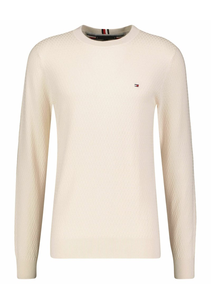 Tommy Hilfiger CROSS STRUCTURE CREW NECK - Jumper - offwhite/off-white ...
