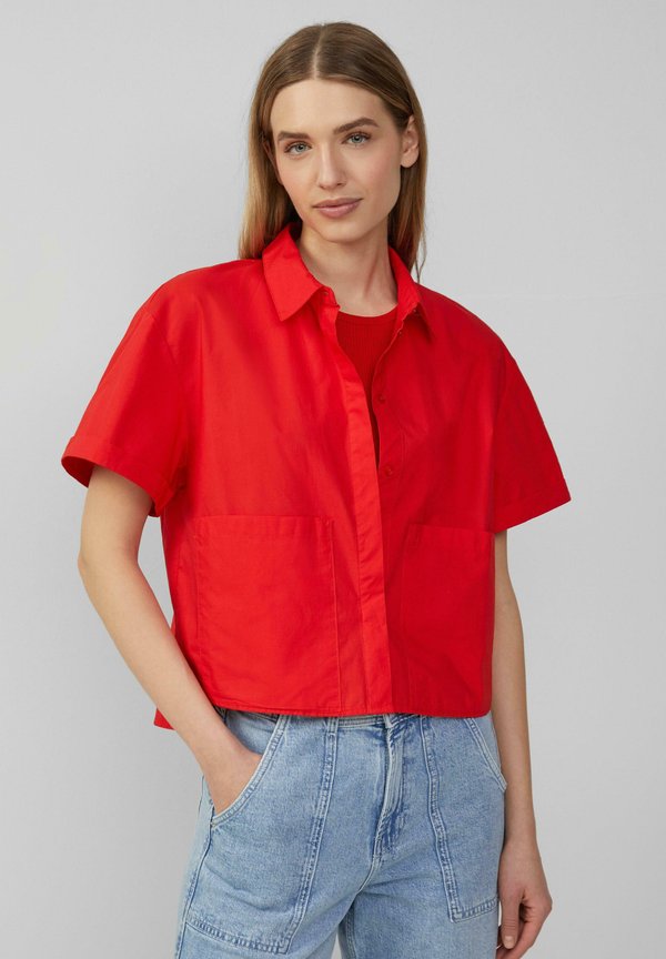 VERKÜRZTE IM MIT AUFGESETZTEN TASCHEN - Hemdbluse - rot