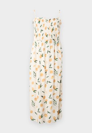 Pieces, PCNYA STRAP MIDI SMOCK DRESS - Nappali ruha - birch/lemon