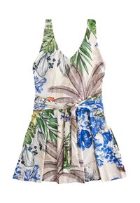 Ikke valgt, cream navy parrot print