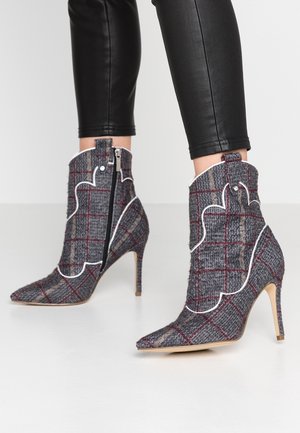 High heeled ankle boots - grey