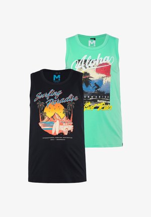 Men Plus, TANKTOPS, 2ER-PACK, PRINT, RUNDHALS, BIS 8 XL - Top - blue green