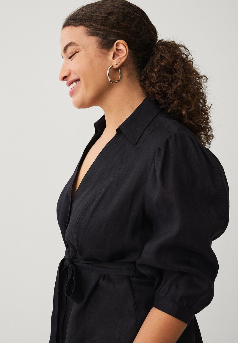 ellos shirt dress ellos Women's Plus Size Keyhole-Back Button-Front Shirtdress