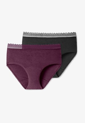 Schiesser PERIOD PANTY 2 PACK - Menstruationsunterwäsche - schwarz pflaume