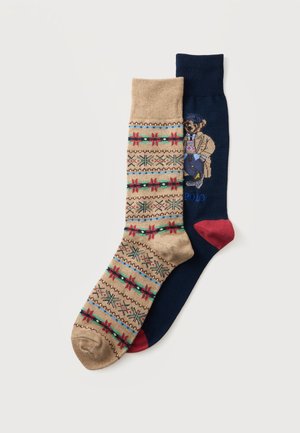 Polo Ralph Lauren, 2 PACK - Chaussettes - dark blue/camel