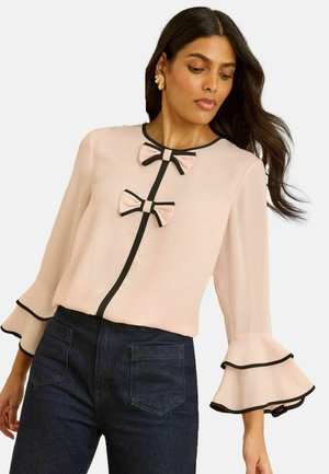 REGULAR FIT - CREW NECK PLEATED FLUTE SLEEVE - Blúzka - blush pink bow