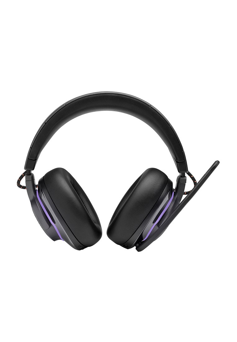 Cuffie da gaming over-ear nere con padiglioni imbottiti e microfono regolabile su uno sfondo bianco.