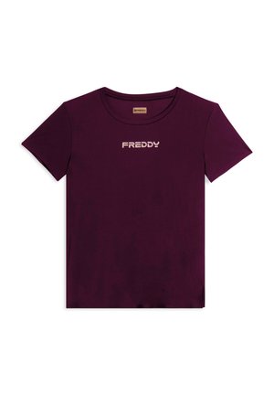 TECNICA CON SPACCHI LATERALI E FIT REGOLARE - T-shirt con stampa - berry